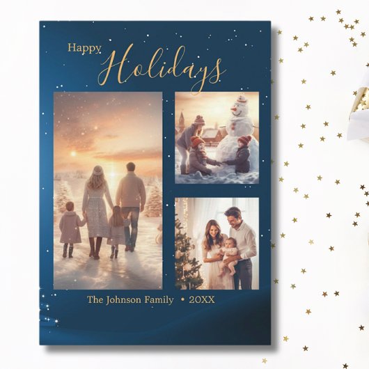 Festival Blue 3 Foto Collage Moderne Weihnachten