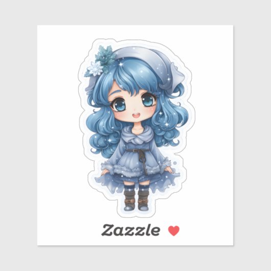 Festival Blue Character Spreading Christmas Cheer Aufkleber (Blatt)