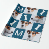 Festival Blue Dog Bones Foto Collage Weihnachten Geschenkpapier (Ungerollt)