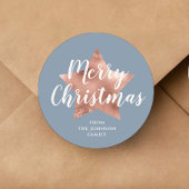 Festival Blue Frohe Weihnachten Runder Aufkleber