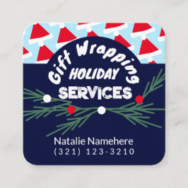 Festival Blue Modern Beruflicher Geschenkservice Quadratische Visitenkarte