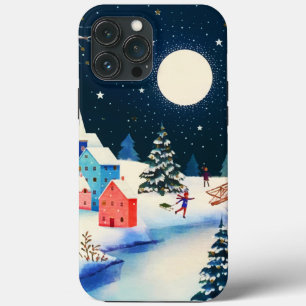 Festival Blue Winter Snow Village Case-Mate iPhone Hülle