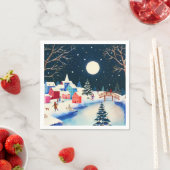 Festival Blue Winter Snow Village Serviette (Beispiel)