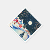 Festival Blue Winter Snow Village Serviette (Ecke)