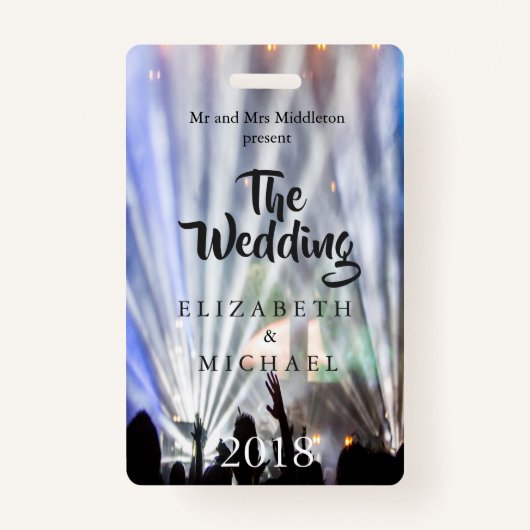 Festival Bright Lights Fun Hochzeit Einladung Ausweis (Vorderseite)