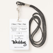 Festival Bright Lights Fun Hochzeit Einladung Ausweis (Rückseite mit Schlüsselband)