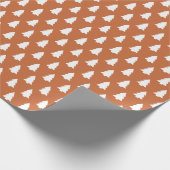 Festival Burnt Orange White Christmas Tree Muster Geschenkpapier (Ecke)