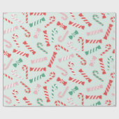 Festival Candy Cane Delight Pattern Geschenkpapier (Flach)