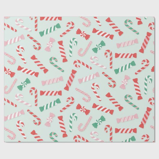 Festival Candy Cane Delight Pattern Geschenkpapier (Flach)