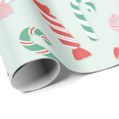 Festival Candy Cane Delight Pattern Geschenkpapier (Rolleneckpunkt)
