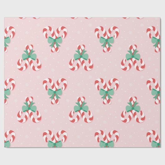Festival Candy Cane Hörmuster Geschenkpapier (Flach)