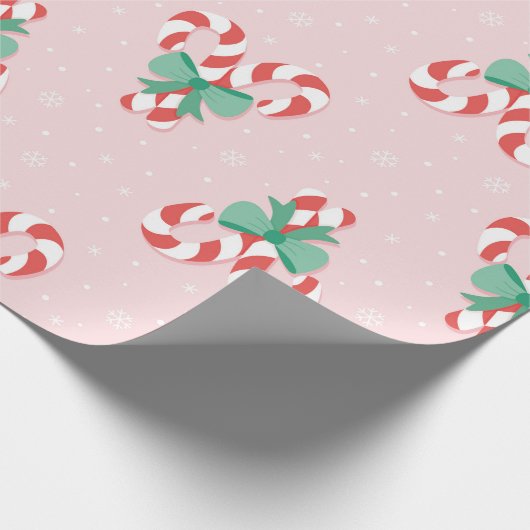 Festival Candy Cane Hörmuster Geschenkpapier (Ecke)