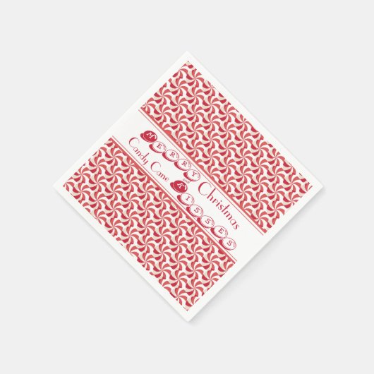 Festival Candy Cane Kisses in 3D Weihnachten Napki Serviette (Ecke)