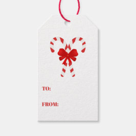 Festival Candy Cane Strip Christmas Red White Geschenkanhänger