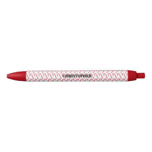 Festival Candy Cane Strip Christmas Red White Kugelschreiber
