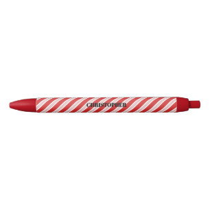 Festival Candy Cane Strip Christmas Red White Kugelschreiber