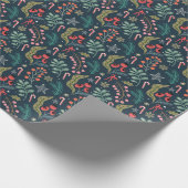 Festival Candy Cane und Holly Pattern Geschenkpapier (Ecke)