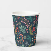 Festival Candy Cane und Holly Pattern Pappbecher (Rückseite)