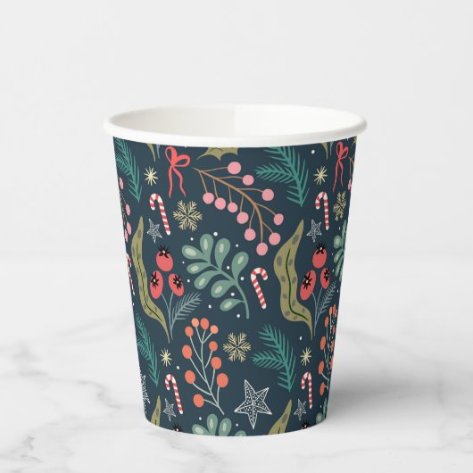 Festival Candy Cane und Holly Pattern Pappbecher (Links)