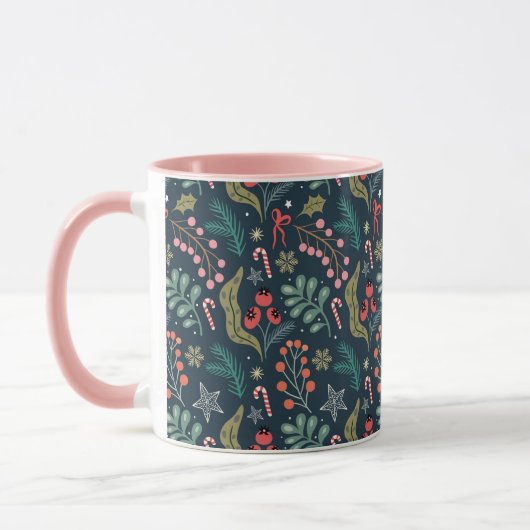 Festival Candy Cane und Holly Pattern Tasse (Links)