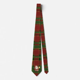 Festival Classic Red Green Gold Tartan Santa Claus Krawatte