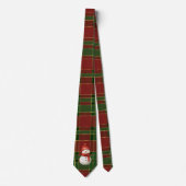 Festival Classic Red Green Gold Tartan Snowman Krawatte (Vorderseite)