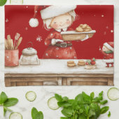 Festival Classic Red Mrs Claus Weihnachts Backen Geschirrtuch (Gefaltet)