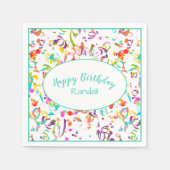 Festival Confetti Toss Happy Birthday Celebration Serviette (Vorderseite)