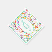 Festival Confetti Toss Happy Birthday Celebration Serviette (Ecke)