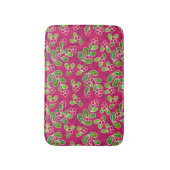 Festival Cranberry Foliage Muster, Fuchsia Badematte (Vorderseite Vertikal)