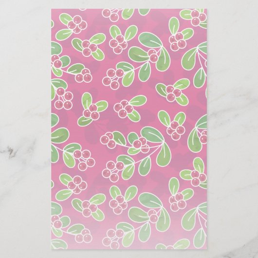 Festival Cranberry Foliage Muster, Fuchsia Briefpapier (Rückseite)