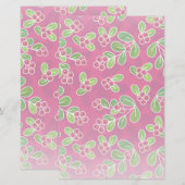 Festival Cranberry Foliage Muster, Fuchsia Briefpapier (Vorne/Hinten)