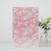 Festival Cranberry Foliage Muster, Fuchsia Briefpapier (Stehend Vorderseite)