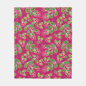 Festival Cranberry Foliage Muster, Fuchsia Fleecedecke (Vorderseite)