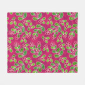 Festival Cranberry Foliage Muster, Fuchsia Fleecedecke (Vorderseite (Horizontal))