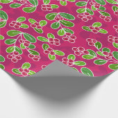 Festival Cranberry Foliage Muster, Fuchsia Geschenkpapier (Ecke)