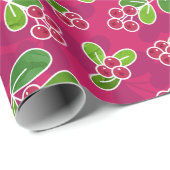 Festival Cranberry Foliage Muster, Fuchsia Geschenkpapier (Rolleneckpunkt)