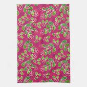 Festival Cranberry Foliage Muster, Fuchsia Geschirrtuch (Vertikal)