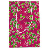Festival Cranberry Foliage Muster, Fuchsia Mittlere Geschenktüte (Vorderseite)