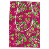 Festival Cranberry Foliage Muster, Fuchsia Mittlere Geschenktüte (Rückseite)