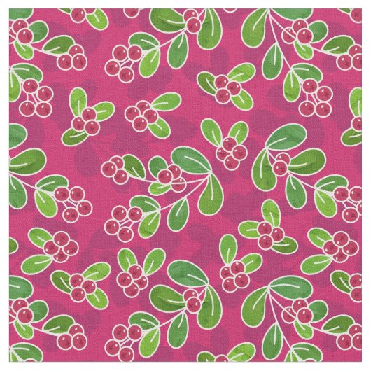 Festival Cranberry Foliage Muster, Fuchsia Stoff (Nahaufnahme)