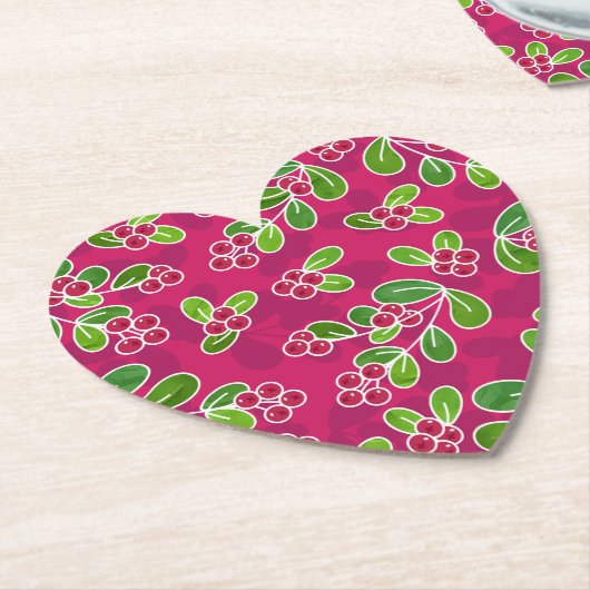 Festival Cranberry Foliage Muster, Fuchsia Untersetzer (angewinkelt)