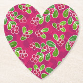 Festival Cranberry Foliage Muster, Fuchsia Untersetzer (Vorderseite)