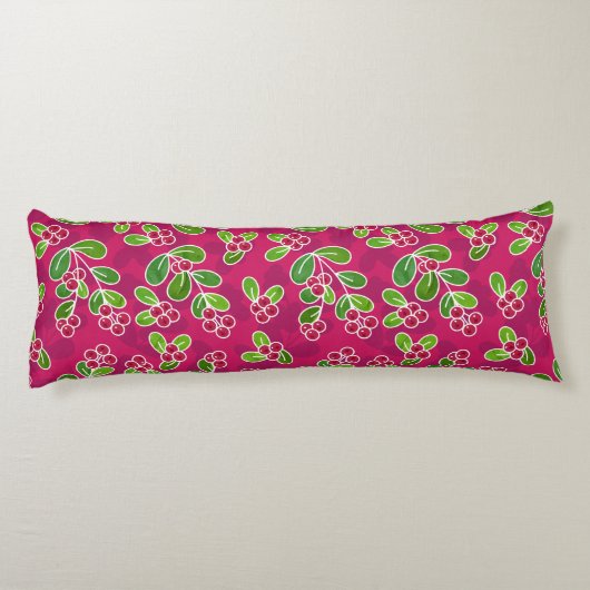 Festival Cranberry Frucht Muster, Fuchsia Seitenschläferkissen (Rückseite)