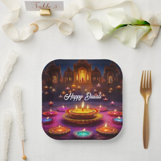 Festival der Lichter: Diwali Feiern Pappteller (Hochzeit)