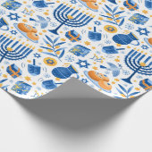 Festival der Lichter für Hanukka Geschenkpapier (Ecke)