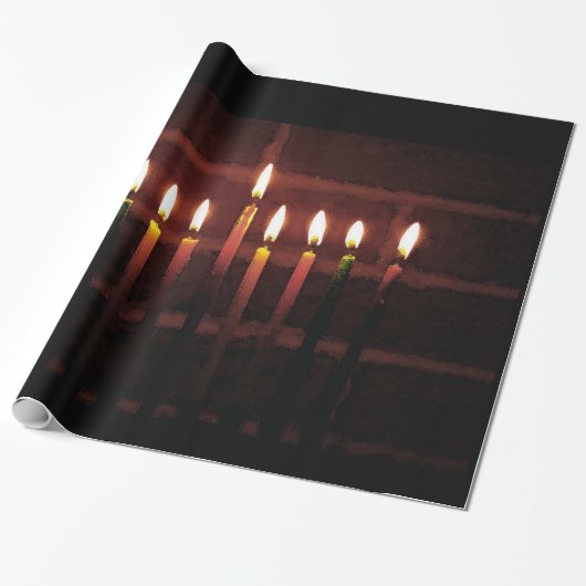 Festival der Lichter Menorah Geschenkpapier (Ungerollt)