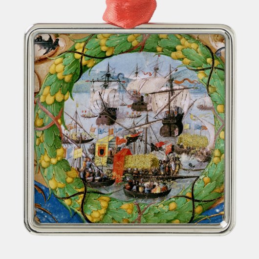 Festival der portugiesischen Flotte Silbernes Ornament (Vorne)