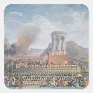 Festival der Vereinigung, am 14. Juli 1790 Quadratischer Aufkleber