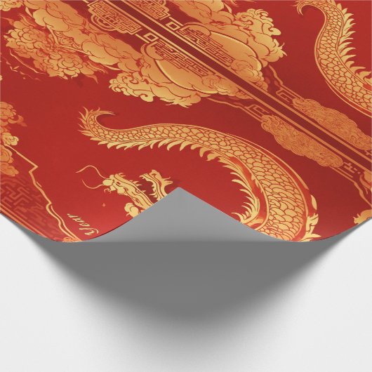 Festival Dragon Chinesisches Neujahr Geschenkpapier (Ecke)